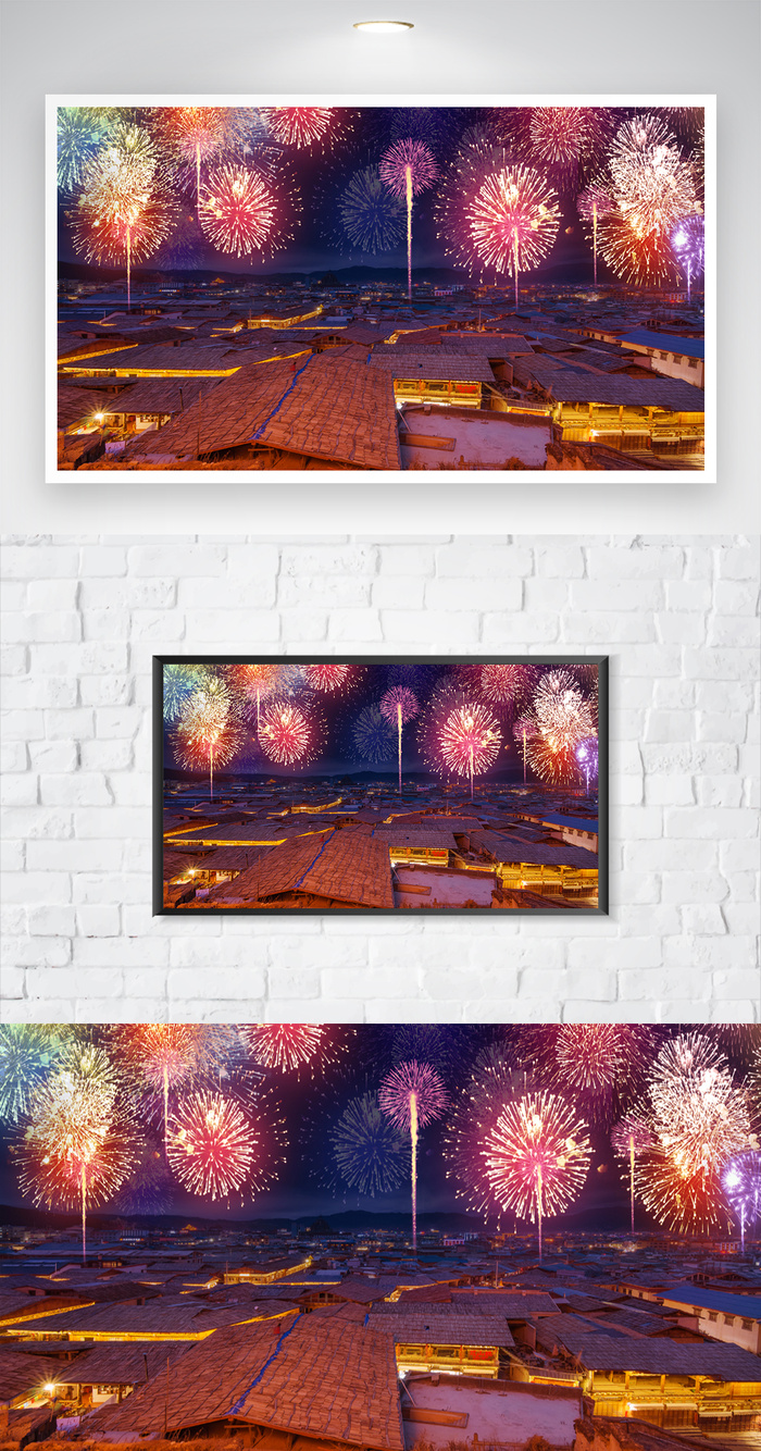 梦幻烟花背景元素