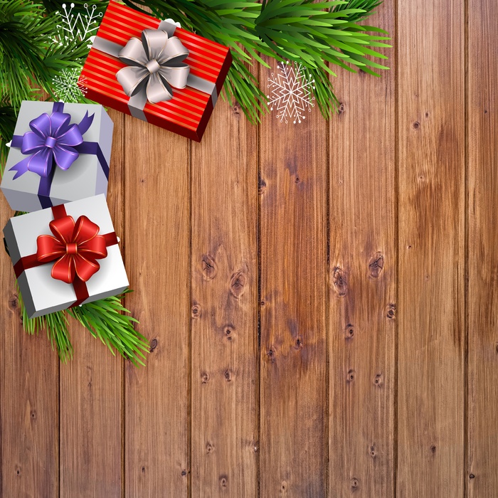 圣诞木头装饰背景图片