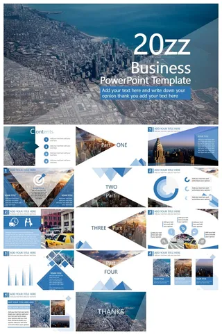 高瞻远瞩大气商务PPT模板