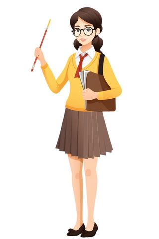 戴眼镜教师插画元素