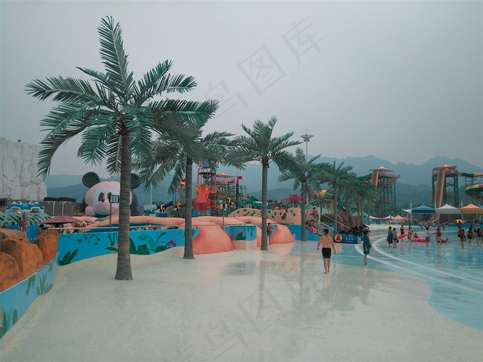 夏季水上乐园图片棕榈树