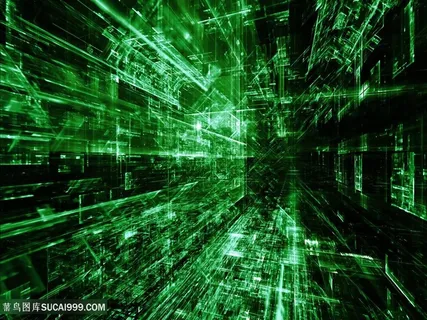 绿色立体科技光效背景高清图片