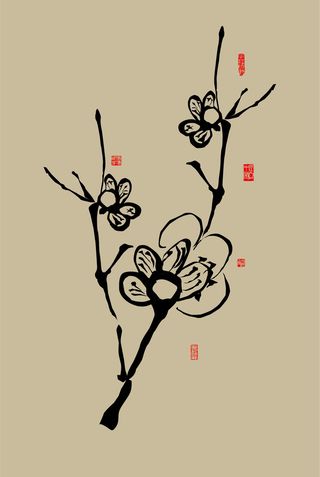 中国山水画水墨图案素材49