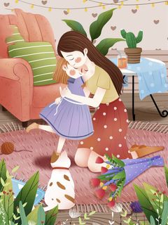 母亲节 母亲节插画 母亲节宣传