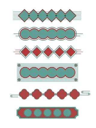 国潮风中式中国古典标题文字文本框边框标题框AI矢量设计素材模板