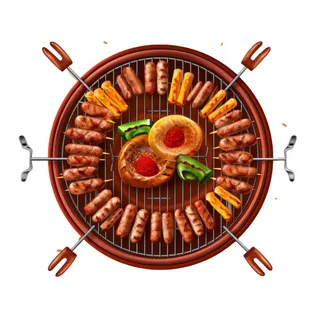 卡通烤肉烧烤架美食免抠