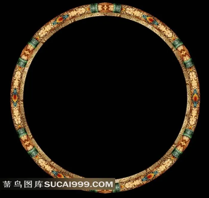 中国古典精美纹饰圆环