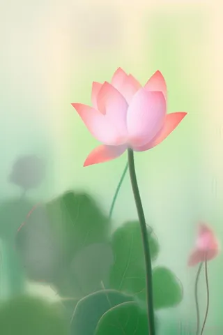 创意意境荷花粉色雾面背景