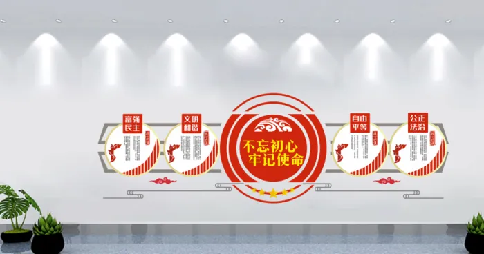 不忘初心1党建文化墙不忘初心牢记使命cdr矢量模版下载