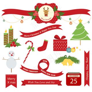 欧式圣诞促销打折标签