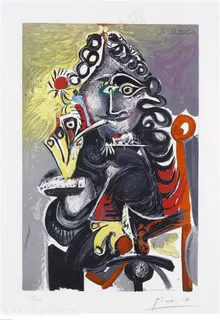 毕加索水彩抽象人物插画