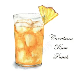 精美手绘果汁饮料高清图