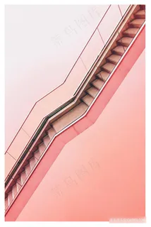 唯美粉色楼梯高清装饰画