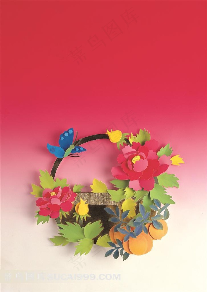 鲜花蝴蝶花艺素材