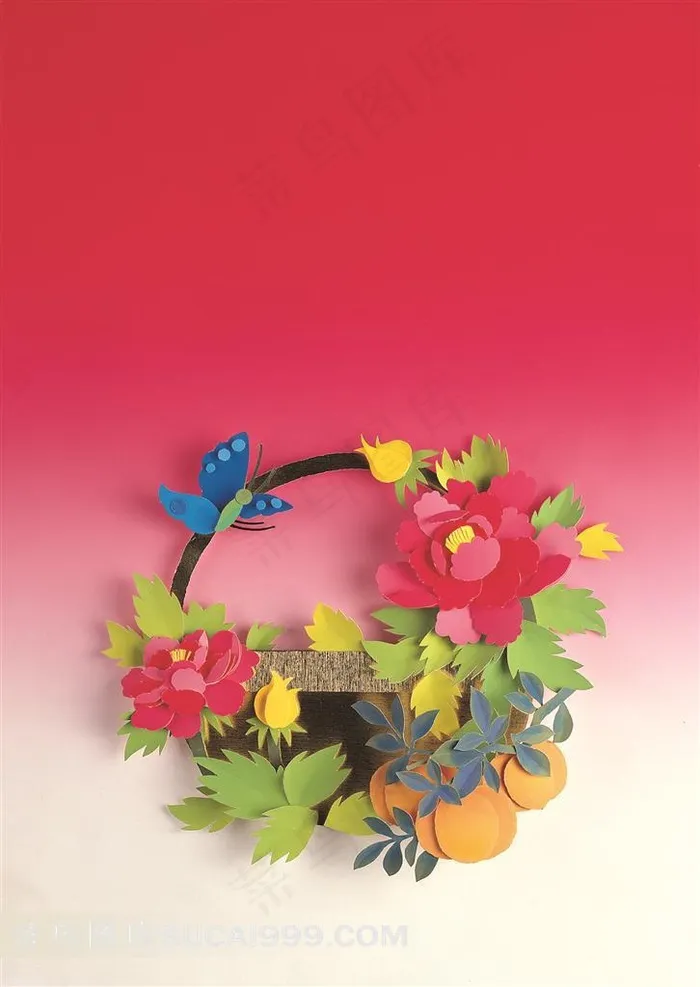 鲜花蝴蝶花艺素材