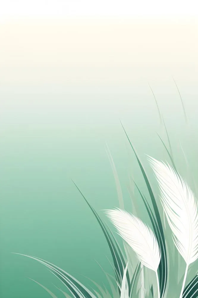 清新大气绿色芦苇羽毛背景(2400x3600)