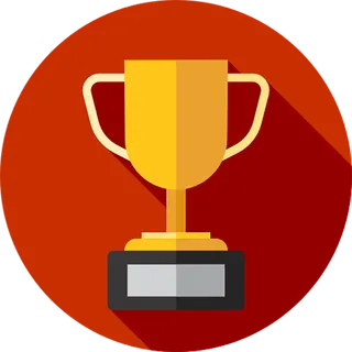 黄色奖杯卡通圆形图标少儿兴趣班素材