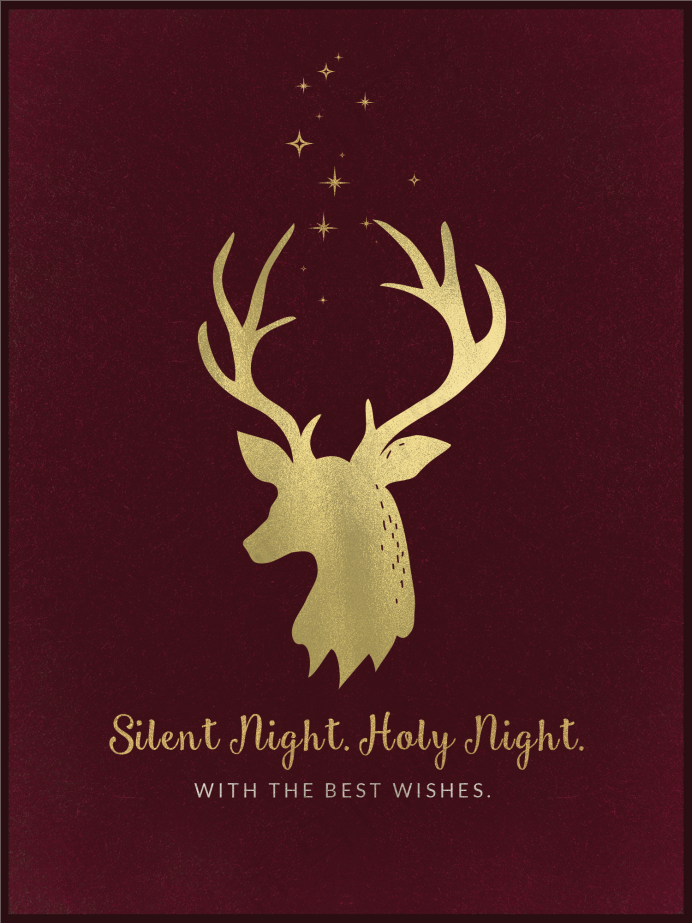 酒红色圣诞节卡片