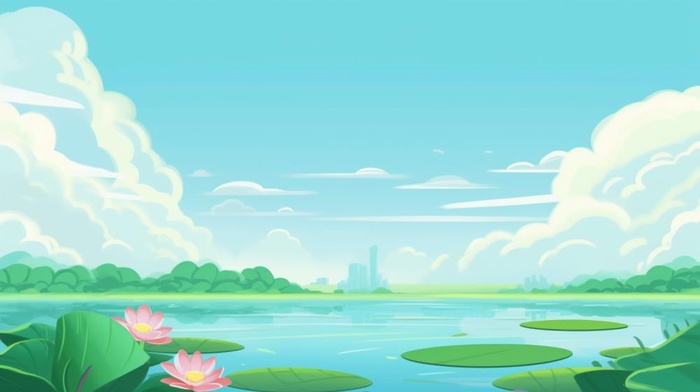 荷花水池清新背景(1456x816)