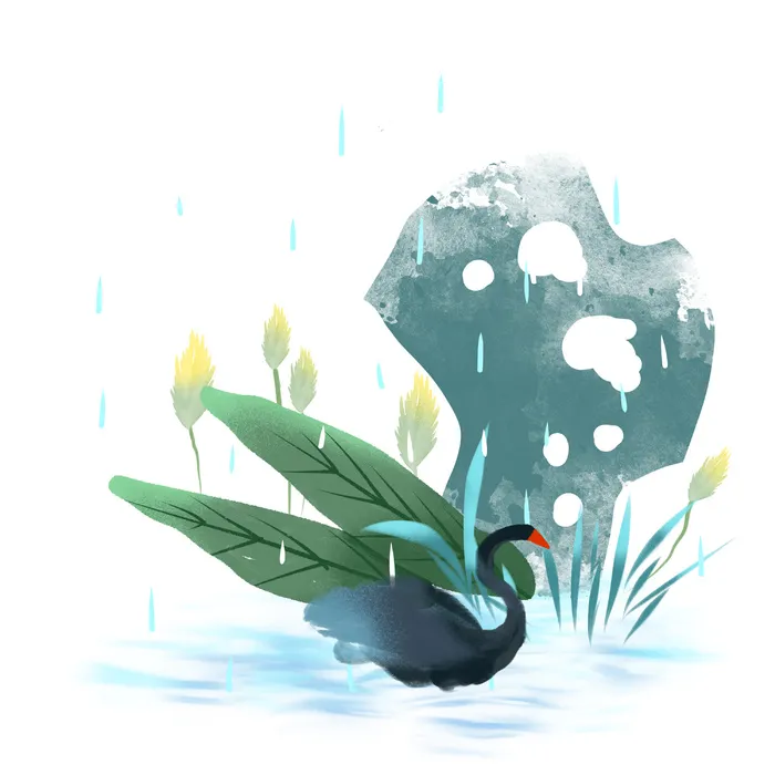 二十四节气谷雨场景插画psd模版下载