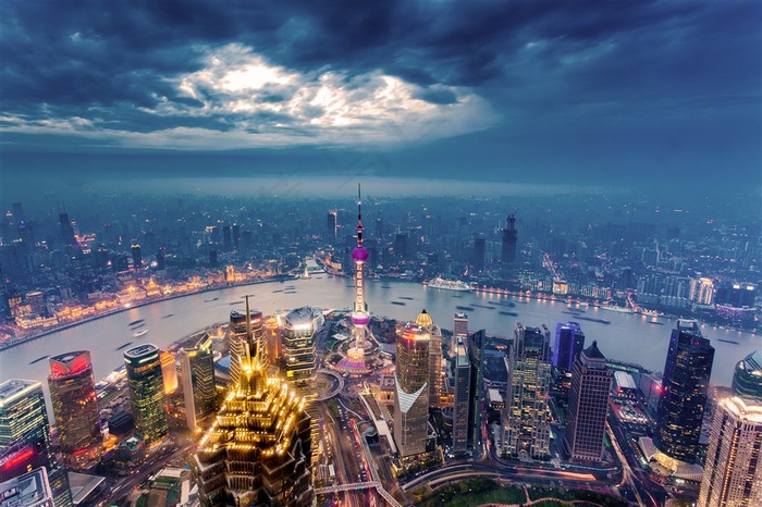 绚丽的城市夜景素材图片