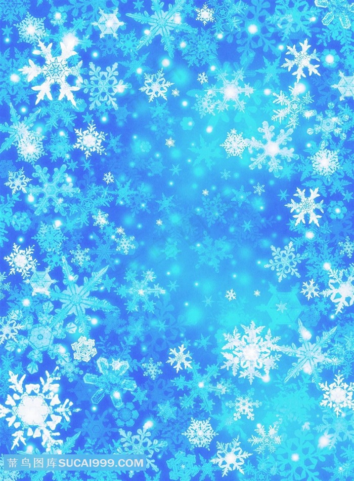 高清蓝色雪花圣诞节背景图片下载