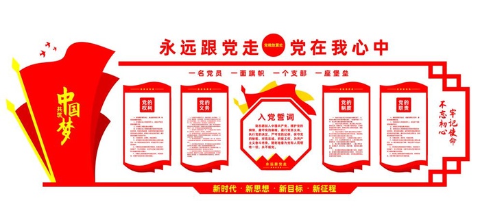 党员活动中心党建文化墙