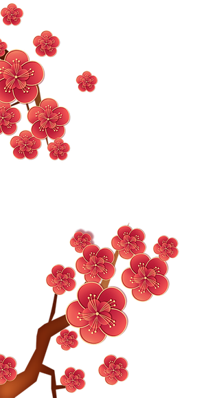 国潮元素 年货节 春节 传统 中国风梅花
