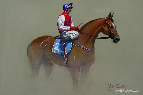 骑马男士油画装饰画