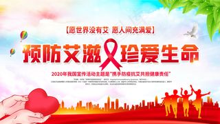 世界艾滋病日预防艾滋珍爱生命海报展板