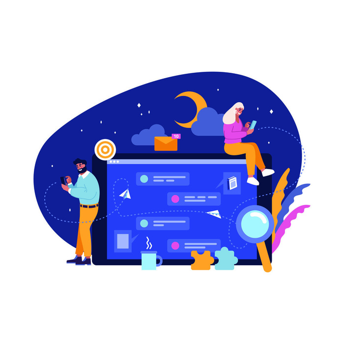 扁平化人物场景办公互联网等距ai矢量设计网页海报UI素材插画