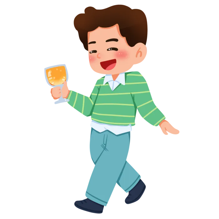 手绘啤酒节干杯庆祝人物元素插画 
