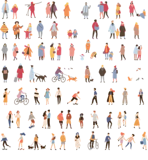 卡通小人人物素材矢量路人 卡通小人人物素材矢量路人