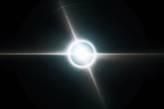 白色发光在黑色背景上爆炸。明亮的星星。透明闪耀的太阳，明亮的闪光背景