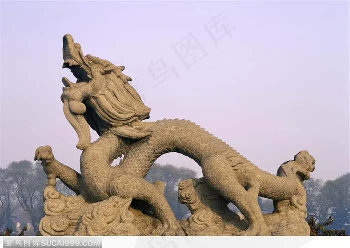 东方雕塑-精美的祥云龙石雕