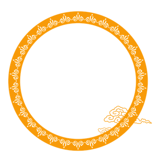 中国风中式传统祥云图案国潮古风边框云纹装饰元素PNG免抠素材图