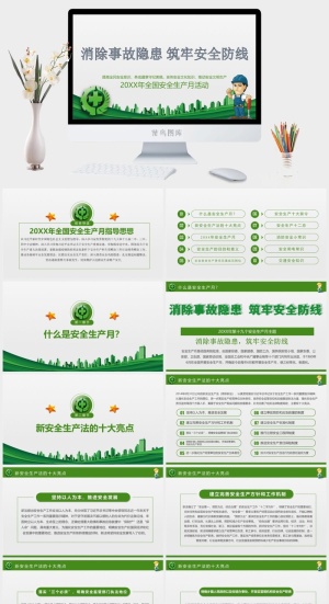 安全生产PPT模板预览图