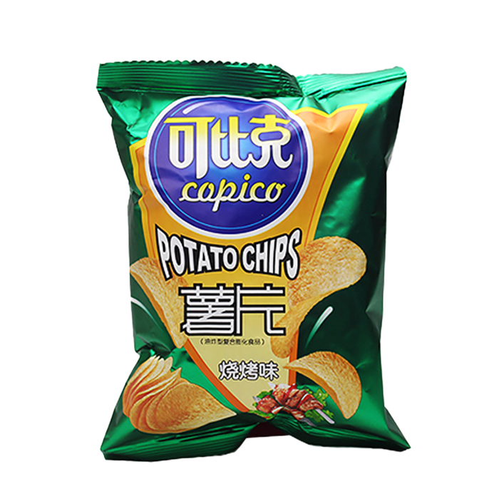 可比克炼烤味薯片小吃超市商品白底图免抠实物摄影png格式图片透明底