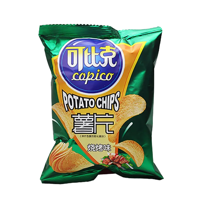 可比克炼烤味薯片小吃超市商品白底图免抠实物摄影png格式图片透明底
