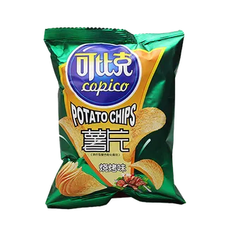 可比克炼烤味薯片小吃超市商品白底图免抠实物摄影png格式图片透明底