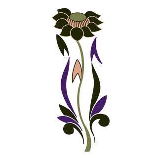 复古中国风国潮敦煌花纹花草插画手绘装饰小元素PSD素材