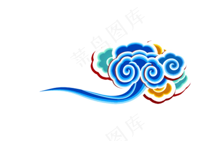 彩云 古典云 祥云图案 祥云素材 创意祥云  三色云 花边花纹 免抠