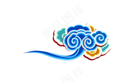 彩云 古典云 祥云图案 祥云素材 创意祥云  三色云 花边花纹 免抠
