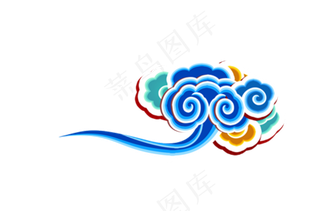彩云 古典云 祥云图案 祥云素材 创意祥云  三色云 花边花纹 免抠