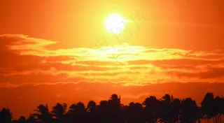 绚丽天空中金色的阳光风景图片