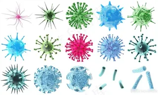 3D多彩单元微生物病毒分子细菌高清图