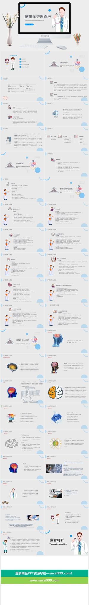 疾病脑出血PPT模板预览图