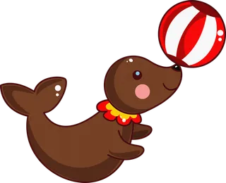 海狮卡通动物简笔