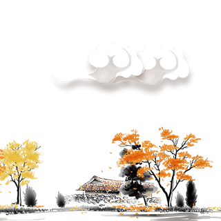 山水画素材中国风水墨画素材元素中国画