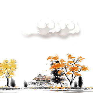 山水画素材中国风水墨画素材元素中国画